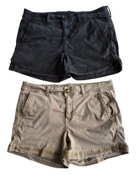 American Eagle Lot of 2 (tan and black) Stretchy Jean Shorts Size 10